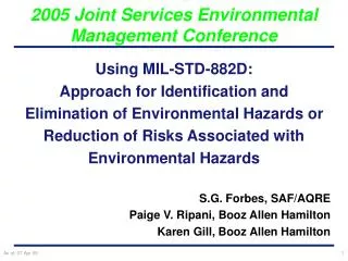2005 Joint Services Environmental Management Conference