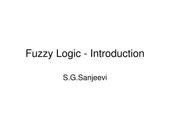 fuzzy logic introduction