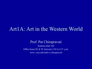 Art1A: Art in the Western World
