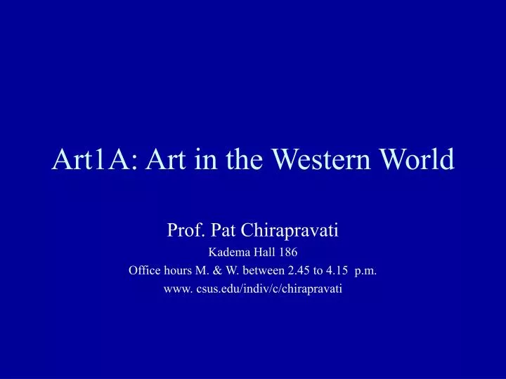 art1a art in the western world