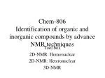 Chem-806 Identification of organic and inorganic compounds by advance NMR techniques
