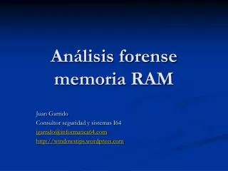 Análisis forense memoria RAM