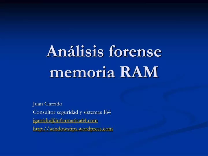 an lisis forense memoria ram
