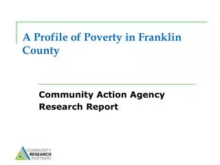 A Profile of Poverty in Franklin County
