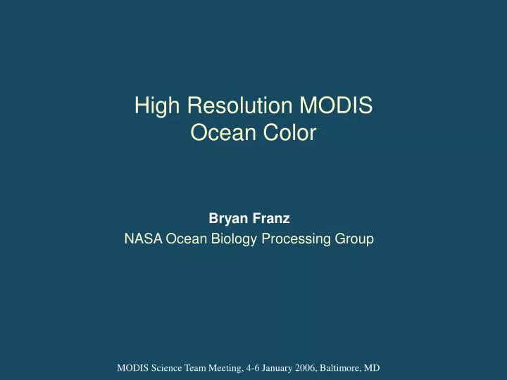 high resolution modis ocean color