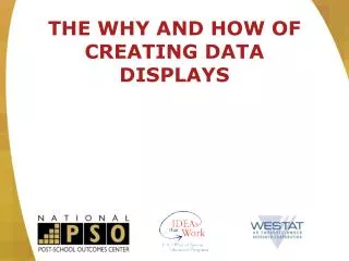 THE WHY AND HOW OF CREATING DATA DISPLAYS