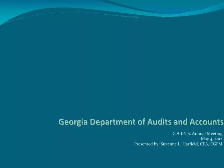 georgia department of audits and accounts
