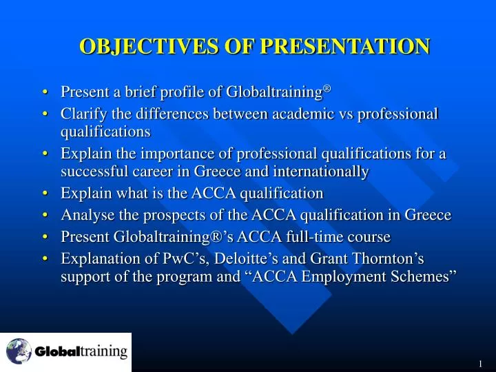 objectives of presentation