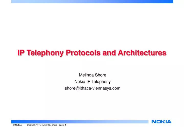 ip telephony protocols and architectures