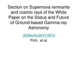 Section on Supernova remnants and cosmic rays of the White Paper on the Status and Future of Ground-based Gamma-ray Astr
