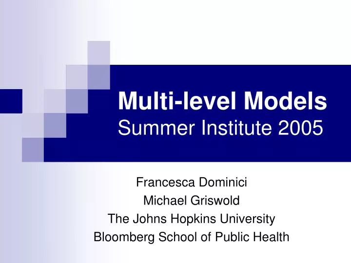 multi level models summer institute 2005