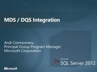 MDS / DQS Integration