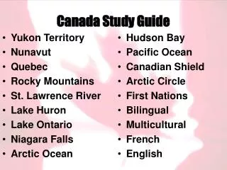 Canada Study Guide