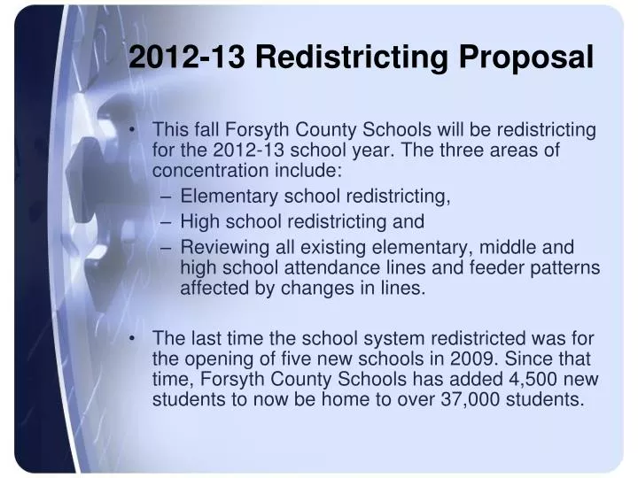 2012 13 redistricting proposal