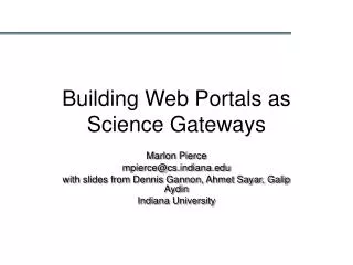 Building Web Portals as Science Gateways