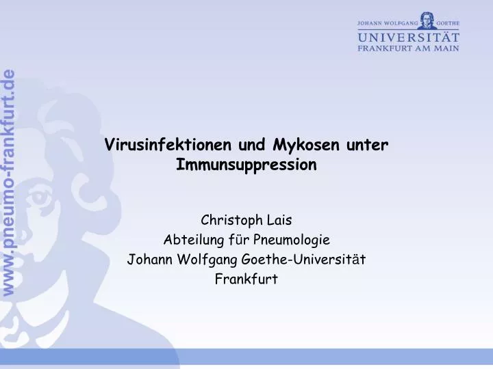 virusinfektionen und mykosen unter immunsuppression