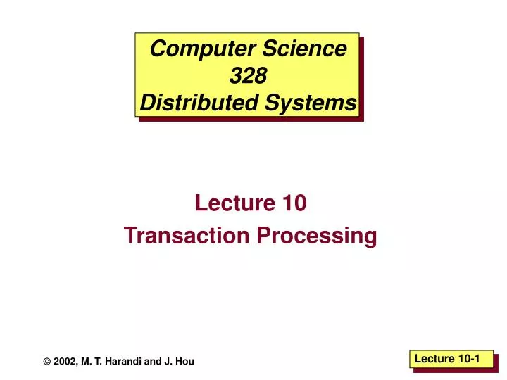 computer science 328 distributed systems