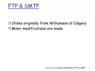 FTP &amp; SMTP