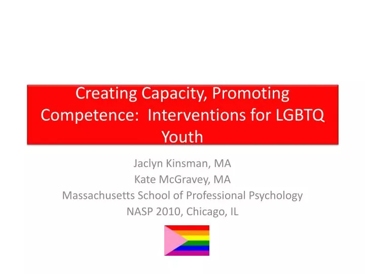 creating capacity promoting competence interventions for lgbtq youth