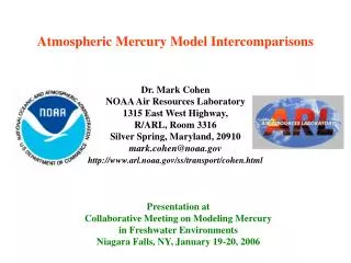 Atmospheric Mercury Model Intercomparisons