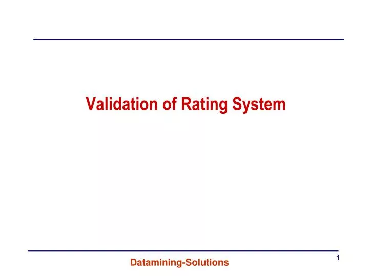 validation of rating system