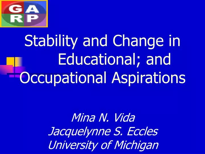 stability and change in educational and occupational aspirations