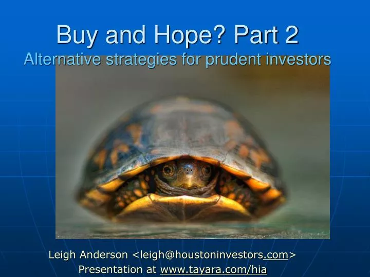 buy and hope part 2 alternative strategies for prudent investors