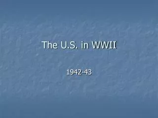 The U.S. in WWII