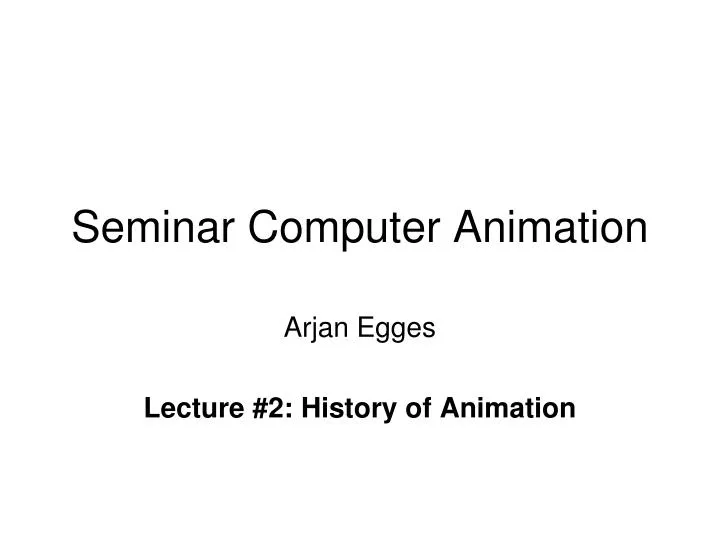 seminar computer animation