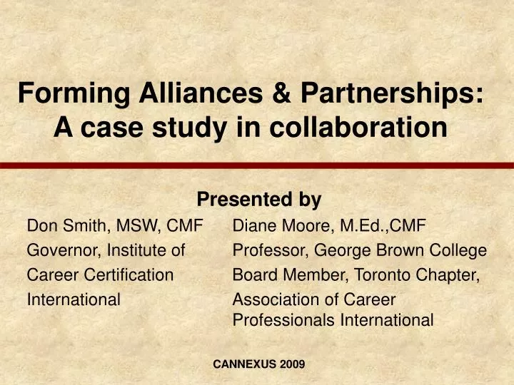 forming alliances partnerships a case study in collaboration