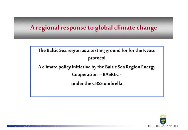 a regional response to global climate change