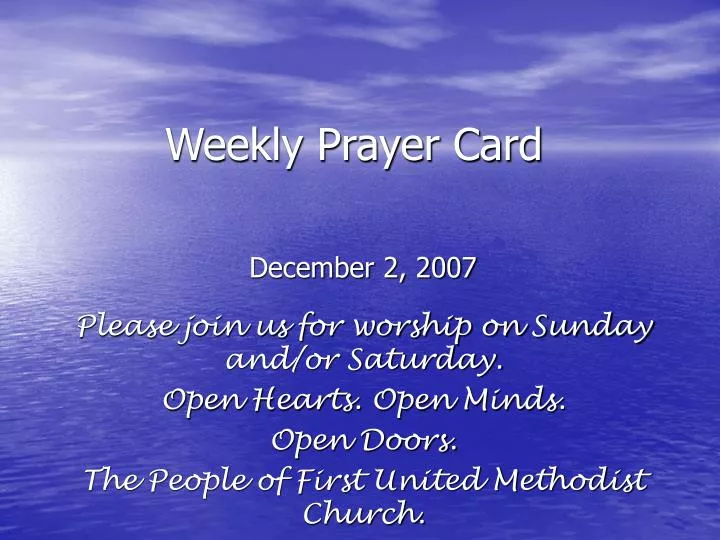 weekly prayer card