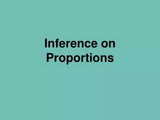 inference on proportions