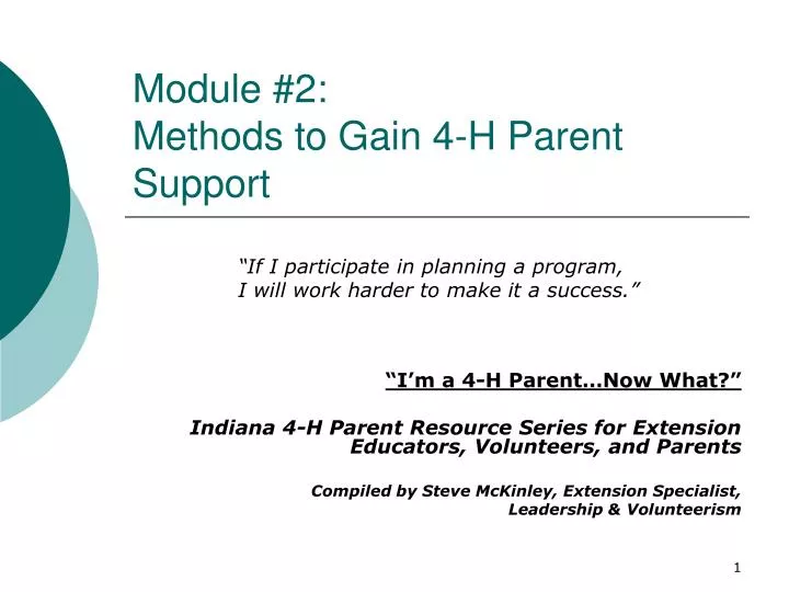 module 2 methods to gain 4 h parent support