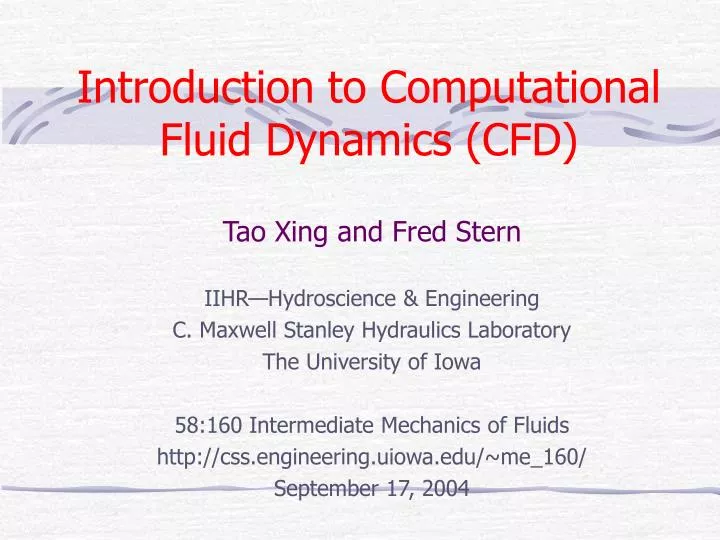 introduction to computational fluid dynamics cfd