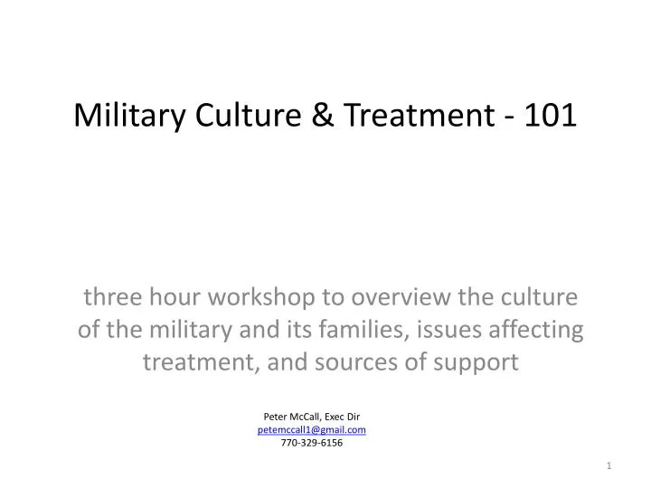 military culture treatment 101