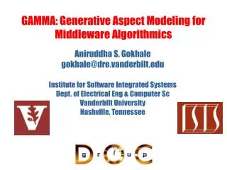 GAMMA: Generative Aspect Modeling for Middleware Algorithmics