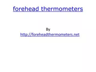 forehead thermometers