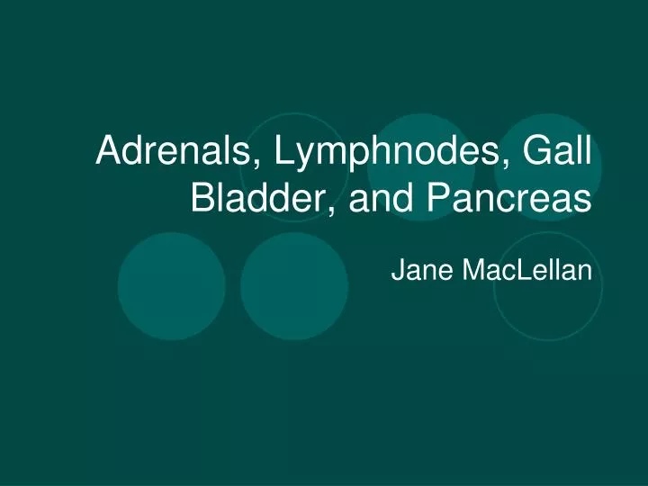 adrenals lymphnodes gall bladder and pancreas