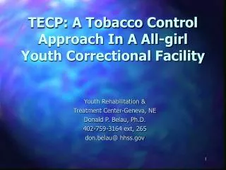 TECP: A Tobacco Control Approach In A All-girl Youth Correctional Facility