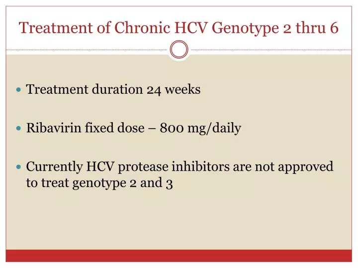 treatment of chronic hcv genotype 2 thru 6