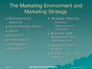 The Marketing Environment and Marketing Strategy