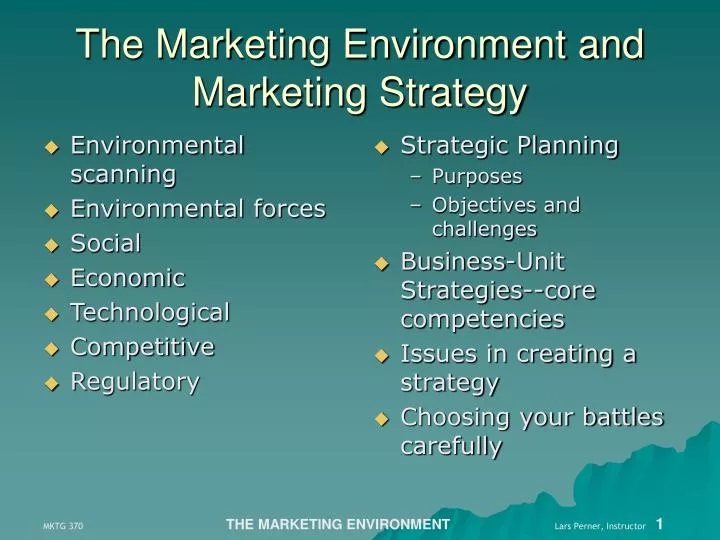 the marketing environment and marketing strategy