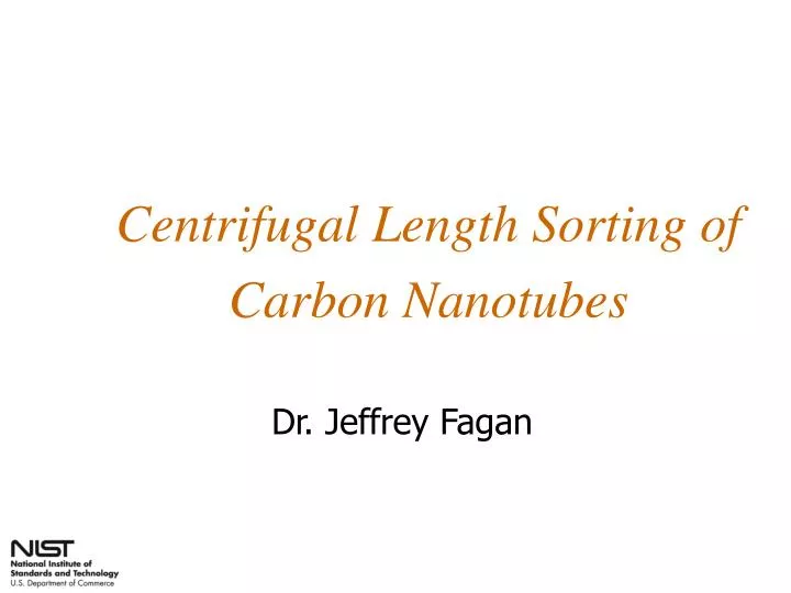 centrifugal length sorting of carbon nanotubes