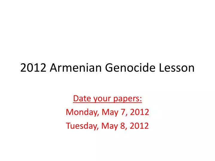 2012 armenian genocide lesson