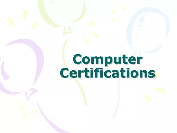 computer certifications