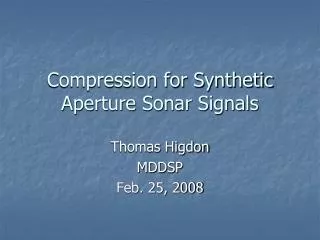 Compression for Synthetic Aperture Sonar Signals