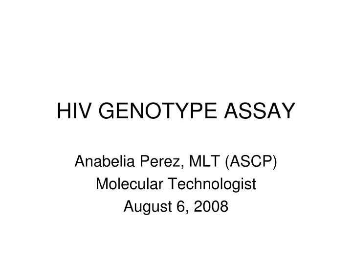 hiv genotype assay