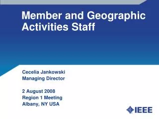 Member and Geographic Activities Staff
