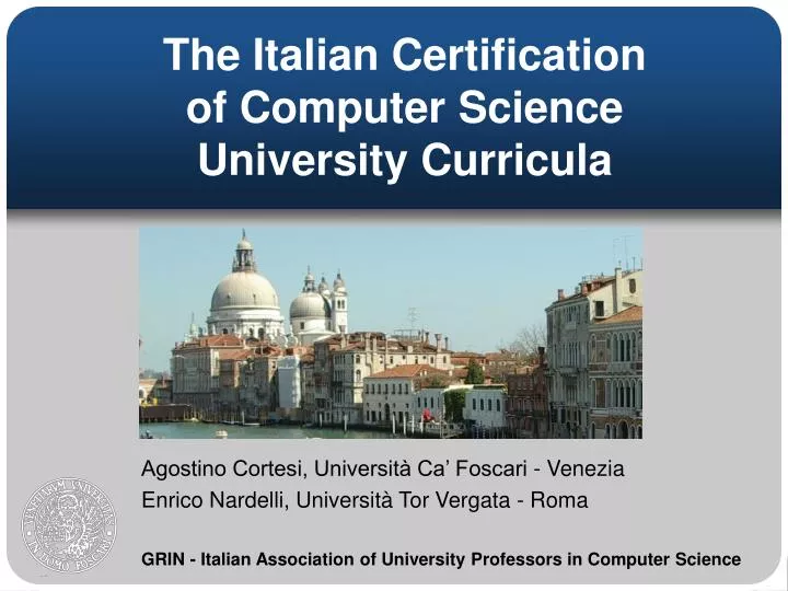 the italian certification of computer science university curricula